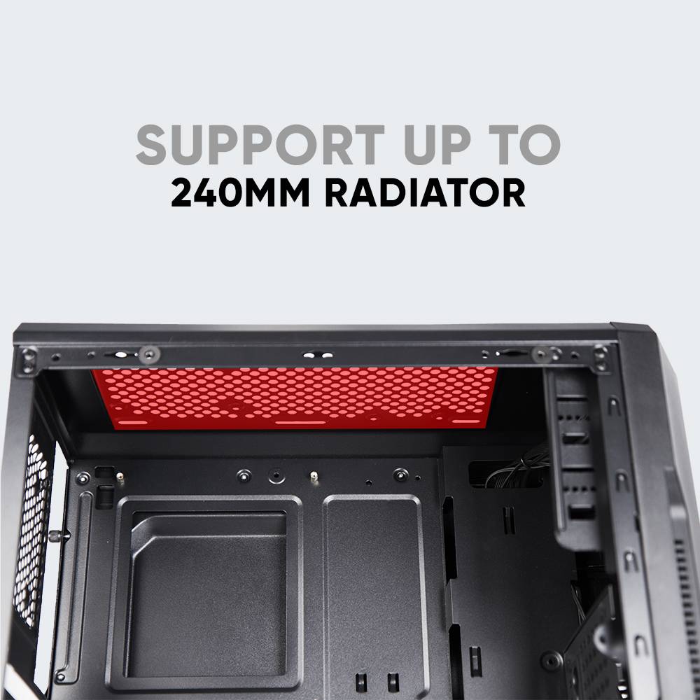 Armaggeddon Tron III ATX Gaming PC Case with Tempered Glass Side 